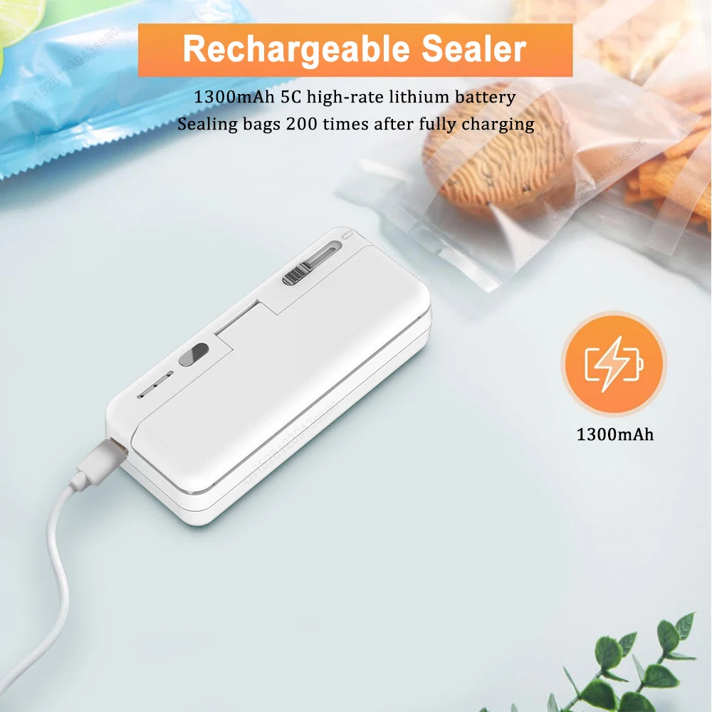 Sellador portátil bolsas recargable USB