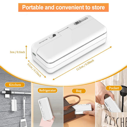 Sellador portátil bolsas recargable USB