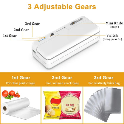 Sellador portátil bolsas recargable USB